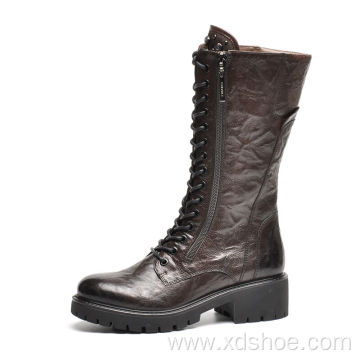 Women's Wild Wrikle Cow Leather Riding boot